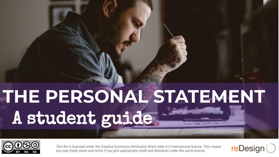 Personal Statement: A Student Performance Task Guide